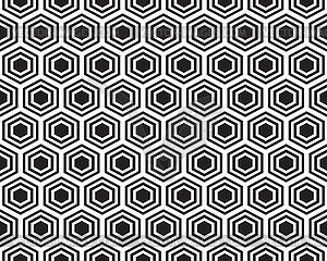 Black hexagons , seamless pattern  - royalty-free vector image