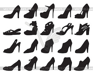 Black silhouettes of shoes - vector EPS clipart