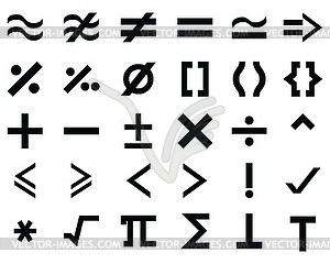 Mathematical symbols  - vector clip art