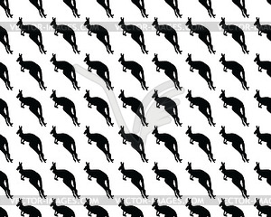 Seamless pattern with silhouettes of kangaroos - vector image