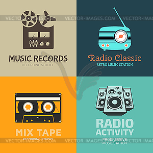 Audio logo set - vector clipart