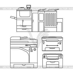 Контуры принтер - векторизованный клипарт