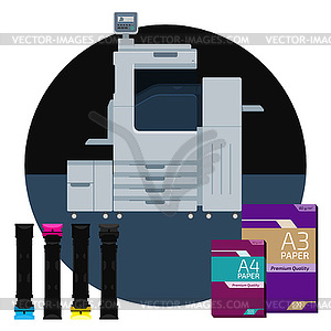 Digital color printer - vector image