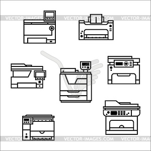 Printer icons - vector clip art