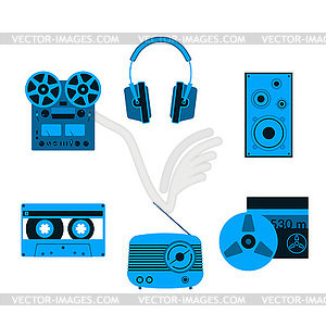 Sound equipment icons - vector image