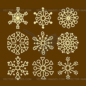 Snowflakes set - vector image