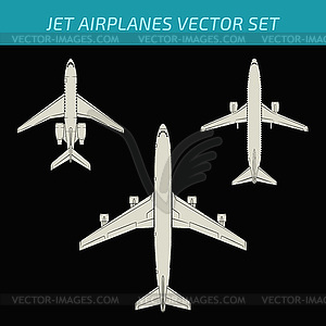 Airplane set - vector clip art