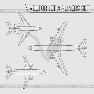 Airliners set - vector clipart