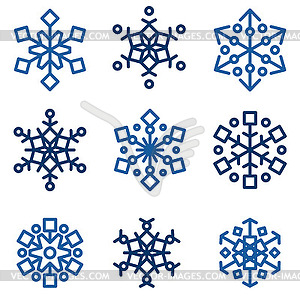 Snowlfakes set - vector clip art