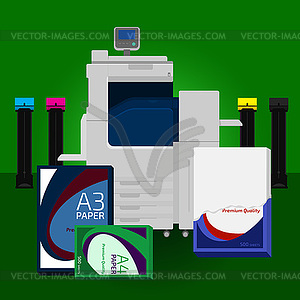 Лазерный принтер - векторная иллюстрация