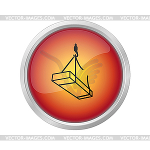 Dangerously. Possible falling of cargo icon on red - vector clip art