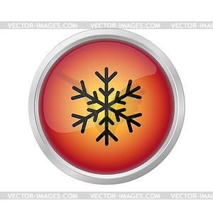 Dangerous to very low temperatures on red button - vector clipart