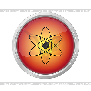 Molecule Icon on red button - vector clipart