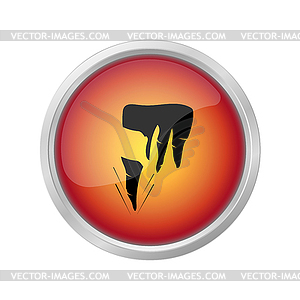 Seats falling icicles icon sign on red button - vector clipart