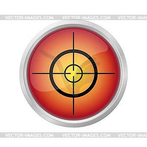 Sight device sign icon on red button - vector clip art