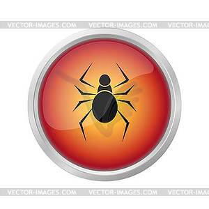 Dangerous insects sign icon on red button - vector image