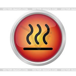 Warning sign WARNING FOR HOT SURFACE - vector clipart