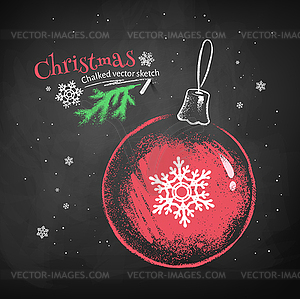 Christmas ball with snowflake - vector clipart