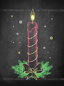 Christmas candle - vector clipart / vector image