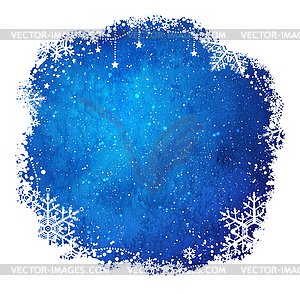 Christmas frame with snowflakes - color vector clipart