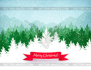 Winter landscape background - vector clip art