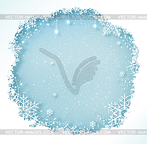 Christmas frame with snowflakes - vector image