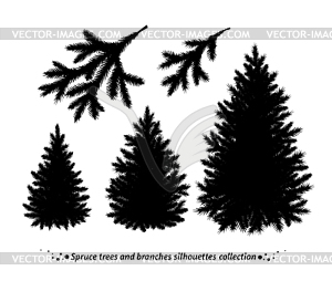 Spruce trees silhouettes - royalty-free vector clipart