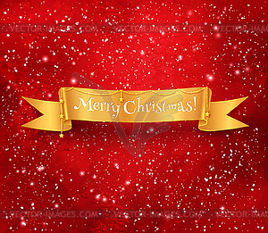 Christmas banner on red background - vector clipart