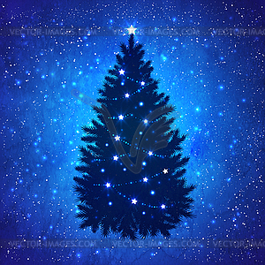 Рождественская елка с горящими украшения - клипарт