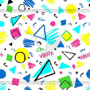 Geometric 1980s styled pattern - vector clip art