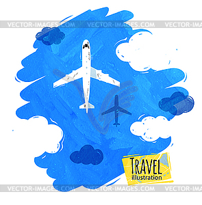 Top view of plane - vector clip art