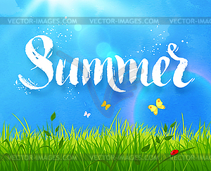 Summer word lettering - vector clipart