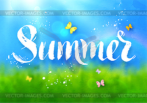 Summer word lettering - vector image