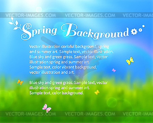Sunny meadow background - vector image