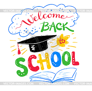 Back to School lettering - vector clip art