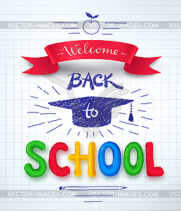 Welcome Back to School poster - vector clipart / vector image