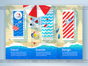 Leaflet design with summer - vector clipart