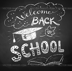 Welcome Back to School poster - vector image