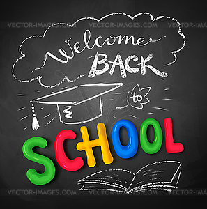 Welcome Back to School poster - vector image