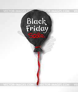 Black Friday lettering and plasticine balloon - vector clipart / vector image