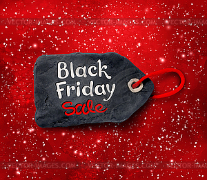 Black Friday lettering on plasticine tag banner - color vector clipart