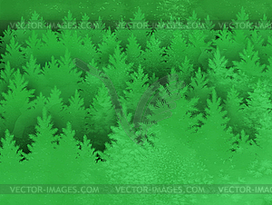 Landscape background with spruce forest - vector image