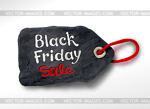 Black Friday plasticine tag banner - vector image