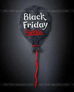 Black Friday lettering and plasticine balloon - vector clip art