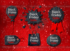 Black Friday banners with lettering - vector image