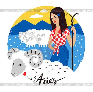 Aries zodiac sign - vector clip art