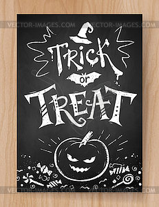 Trick or Treat Halloween postcard - vector clipart / vector image