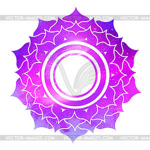 Sahasrara chakra with outer space - royalty-free vector image