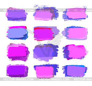 Фиолетовые и розовые мазки кисти - клипарт в векторе