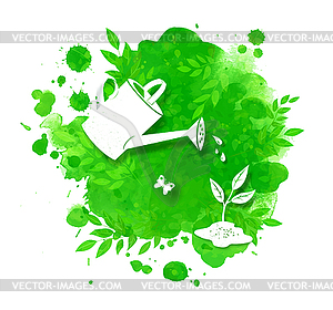 Green summer and spring background - vector image